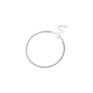 Classic S925 sterling silver tennis bracelet featuring shimmering pavé cubic zirconia