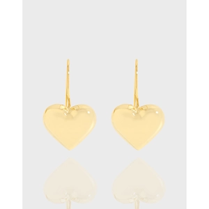 925 Sterling Silver Large 3D Heart Hook Earrings For Women Polished Minimalist Ins Style Dangle Heart Earrings Jewelry Gift