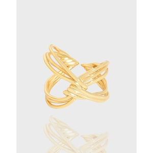 Anello Aperto Intrecciato con Trama a Nodo in Argento Sterling 925 Regolabile Minimalista Geometrico Anello da Dito Donna