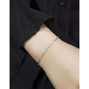 Elegant S925 sterling silver rainbow bead bamboo joint bracelet for women daily wear