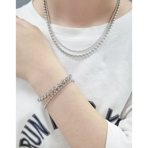 Ensemble de bijoux minimalistes en argent S925 avec collier et bracelet à billes