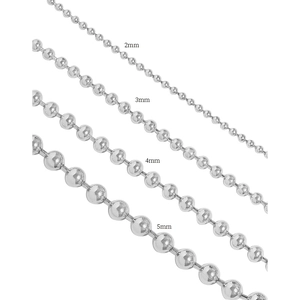 Bracelets à billes en argent sterling S925 minimalistes en tailles 2mm 3mm 4mm et 5mm