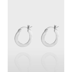 S925 Sterling Silver Geometric Hoop Earrings For Women Minimalist Polished Round Circle Huggie Earrings Fashion Jewelry Gift