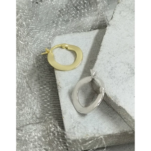 Minimalist S925 sterling silver geometric hoop earrings in gold and silver finish