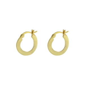 Minimalist S925 sterling silver geometric hoop earrings in polished golden finish