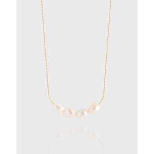 925 Sterling Silver Baroque Freshwater Pearl Necklace For Women Minimalist Natural Irregular Pearl Luxury Jewelry Gift