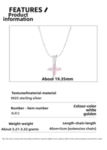 Detailed specifications of S925 sterling silver cherry blossom necklace with pink zircon