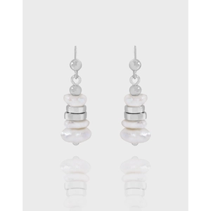 Irregular Artificial Baroque Pearl Drop Earrings With 925 Sterling Silver Earring Post Minimalist Geometric Jewelry For Women