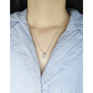 Collier minimaliste en argent sterling S925 avec pendentif météorite irrégulier