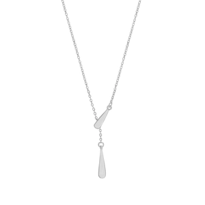 Collier lariat en argent sterling S925 avec deux pendentifs en forme de goutte d'eau