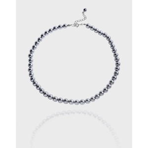 Minimalist Grey Shell Artificial Pearl Necklace With 925 Sterling Silver Components For Women Elegant Dainty Jewelry Gift