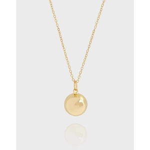 Collar de Pendiente de Bola de Plata de Ley 925 Minimalista Para Mujer Joyas de Cadena de Suéter Largo Collar Geométrico Redondo