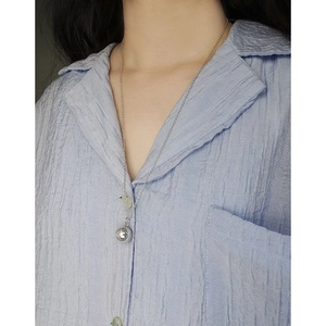 Collar largo de plata esterlina S925 minimalista con colgante de bola de plata pulida