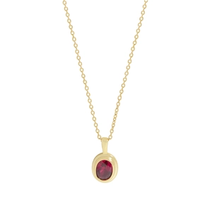 Minimalist S925 silver necklace with red zircon pendant and elegant gold chain design