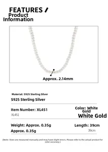 Macro view of S925 sterling silver chain with 2.14mm minimalist pearl detail specs
