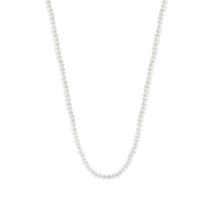 Elegant S925 sterling silver necklace featuring a classic strand of white round pearls