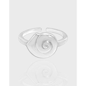 Minimalist 925 Sterling Silver Conch Spiral Adjustable Opening Ring For Women Korean Ins Style Sea Shell Textured Finger Jewelry Gift