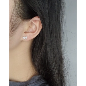Elegant S925 sterling silver butterfly stud earrings with liquid metal texture for women