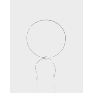 Minimalist 925 Sterling Silver Snake Bone Chain Bracelet For Women Adjustable Bolo Clasp Electroplated Silver Hand Jewelry