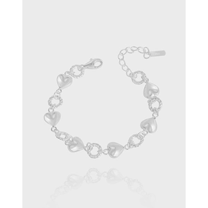 925 Sterling Silver Heart Twist Ring Bracelet For Women INS Style Minimalist Adjustable Extension Chain Jewelry Accessories