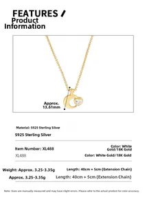 Specifiche tecniche della collana luna e cuore in argento S925 con pendente 13,61mm