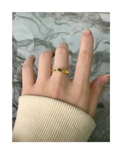 Minimalist geometric S925 sterling silver ring with pavé zircons worn on index finger