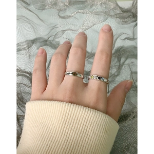 S925 Sterling silver rings with green zircon and colorful stones worn on hand
