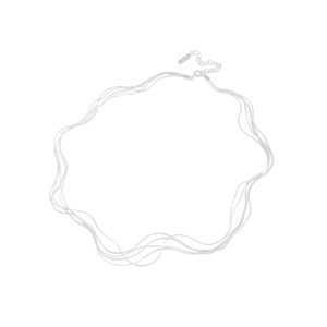 S925 sterling silver multi-layer choker necklace with five thin chain strands