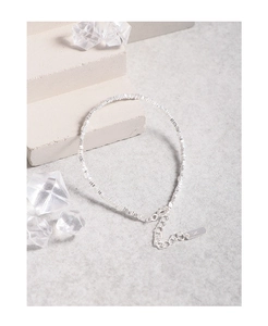Detail of S925 sterling silver bracelet with textured square beads and lobster clasp