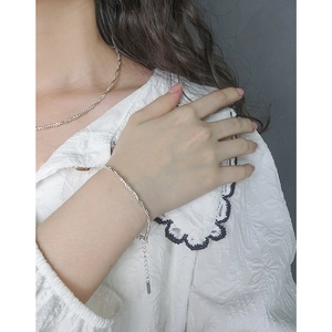 Ensemble bracelet et collier en argent sterling S925 avec design de chaîne torsadée