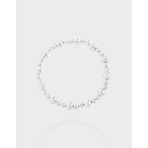 Minimalist 925 Sterling Silver Beaded Bracelet For Women High Polished Round Ball Beads Adjustable Charm Bracelet Fashion Jewelry