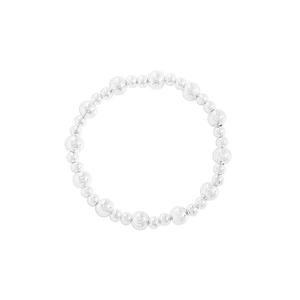 Minimalist S925 sterling silver beaded bracelet featuring polished alternating silver beads