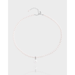 Minimalist 925 Sterling Silver Artificial Pearl Pendant Necklace For Women Elegant Korean Style Jewelry For Wedding Party Daily Wear