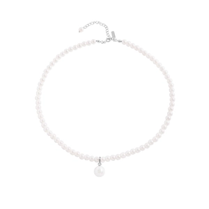 Elegant S925 sterling silver necklace featuring a minimalist single pearl pendant design