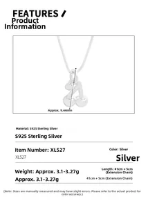 Spécifications de taille et poids pour le collier avec pendentif cerise en argent sterling S925