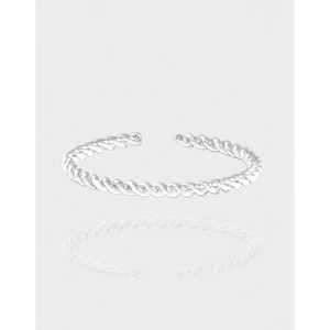 925 Sterling Silver Twist Open Ring Minimalist Adjustable Twine Finger Ring For Women Korean Ins Style Jewelry