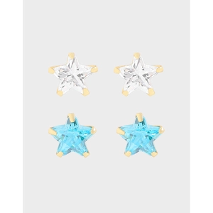 S925 Sterling Silver Star Zirconia Stud Earrings For Women Korean Minimalist Light Luxury Sparkling Star Jewelry Gift