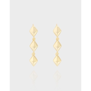 925 Sterling Silver Rhombus Dangle Earrings Geometric Long Drop Minimalist Jewelry For Women 18K Gold White Gold Plated