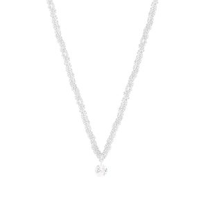 Collier minimaliste en argent sterling S925 avec pendentif en zircon étincelant pour femme