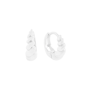 Elegant 925 sterling silver croissant twist hoop earrings for women with twisted texture