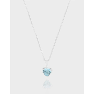 Collier Pendentif Cœur en Argent Sterling S925 et Strass Bleu Marine pour Femme Bijoux Élégants Minimalistes Cadeau Accessoire Quotidien