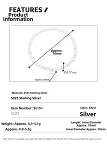 Spécifications de taille du bracelet élastique à perles en argent S925 avec pendentif cœur