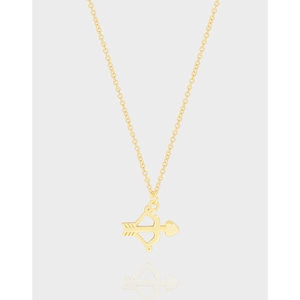 Collana Con Pendente a Cuore e Freccia di Cupido in Argento Sterling S925 per Donna Gioielli Minimalisti Coreani Placcati Oro 18K