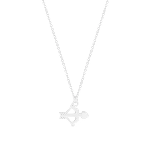 Collana in argento sterling S925 con ciondolo freccia di Cupido e cuore elegante