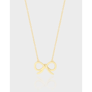 S925 Sterling Silver Bowknot Pendant Necklace For Women Minimalist Korean Style Hollow Bow Clavicle Chain Jewelry Gift