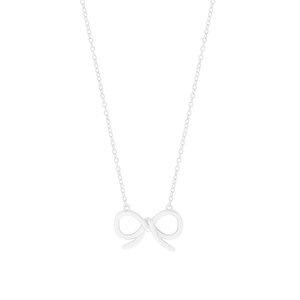 Elegant S925 sterling silver hollow bow pendant necklace for women with minimalist thin chain