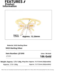 Detailed S925 silver bow ring specifications with pearl and square diamond accents