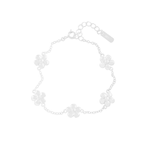 Bracelet fleurs en argent sterling S925 au design floral délicat à cinq pétales raffinés