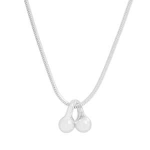 Collier minimaliste en argent sterling S925 avec pendentifs cerises et chaîne serpent