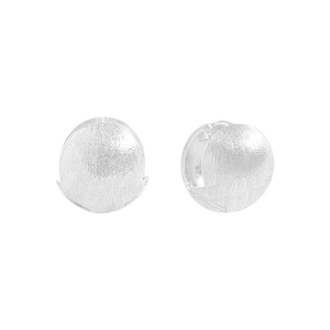 Minimalist S925 sterling silver ball stud earrings with a brushed metallic finish